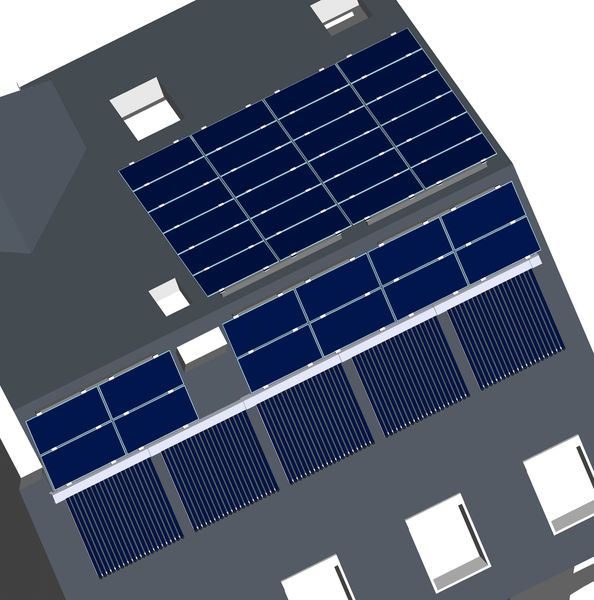 Dünnschicht Photovoltaik in Ost-West-Anordnung